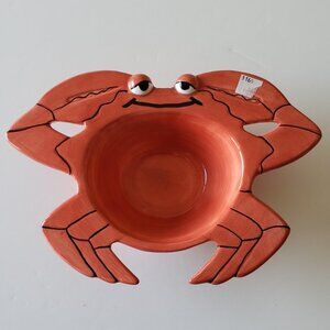 NWT - Red Ceramic Crab/ Lobster Bowl